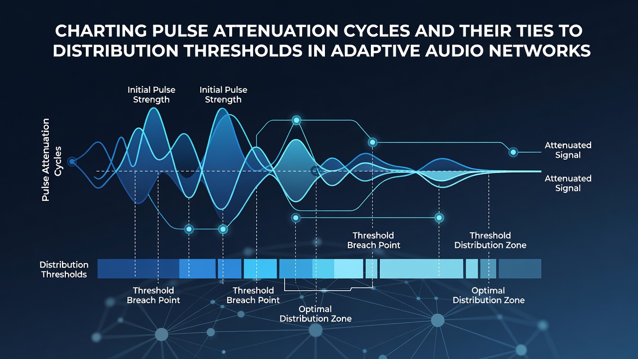 Chart showing attenuation cycle progression aligned with distribution threshold crossings in simulated adaptive audio environments